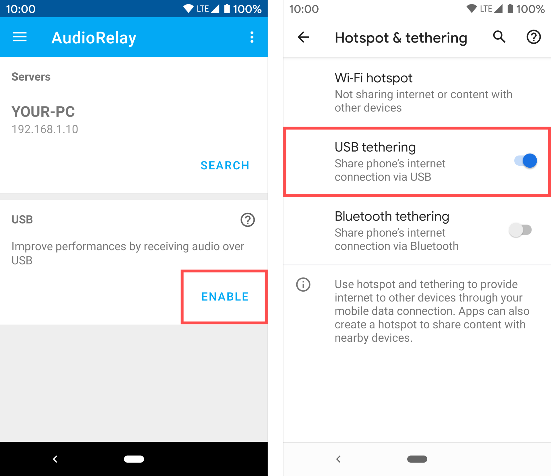 手机 USB Tethering 设置