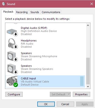 CABLE Input/Output 出现在声音面板